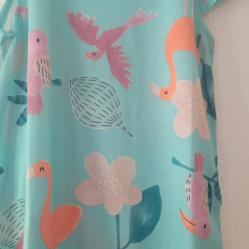 Carter's 2-Piece Bird and Tie Dye Theme Nightgown Pajama Set Size 4/4A NWT